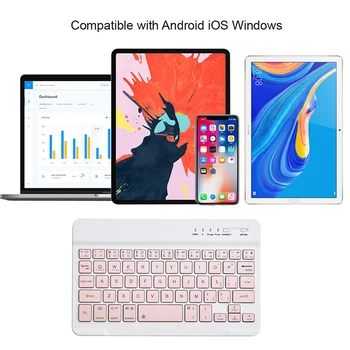 10-инчов Таблет Безжична Клавиатура За iPad Pro 2020 11 12,9 Teclado Bluetooth Клавиатура Мишка За iPad 8th 7th Android и IOS и Windows