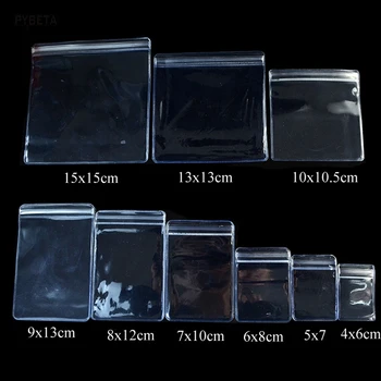 100шт - 0,25 мм прозрачна Опаковка От PVC джуд обеци Найлонови торбички, чанти за съхранение на бижута Антиокислительная Светкавица закрываемая