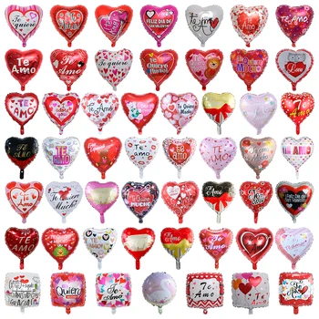 10шт 18 инча TE AMO Испански обичам те Балони Балони във формата на Сърце Гелиевые Топки 