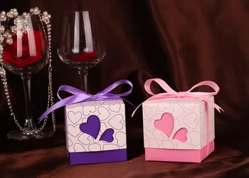 10шт любовта на сърцето сватбена кутия шоколадови бонбони брак чар душ полза на кутии с бонбони сватба парти подарък да чанта с панделка