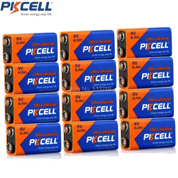 12 бр. PKCELL 9 В 6LR61 E22 Електронен термометър MN1604 522 Супер Алкална батерия 6F22 Супериорна