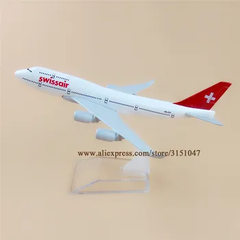 16 см Swiss Air Swissair B747 Боинг 747-400 Airways Авиолинии Метална Сплав Модел Самолет Самолет Гласове Самолет