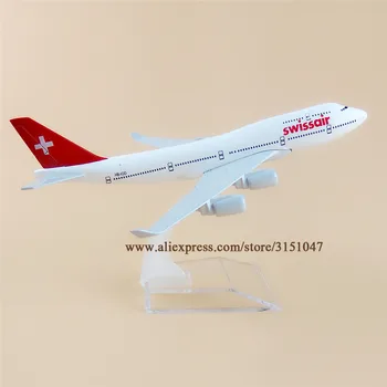 16 см Swiss Air Swissair B747 Боинг 747-400 Airways Авиолинии Метална Сплав Модел Самолет Самолет Гласове Самолет 1