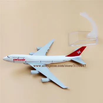 16 см Swiss Air Swissair B747 Боинг 747-400 Airways Авиолинии Метална Сплав Модел Самолет Самолет Гласове Самолет 5