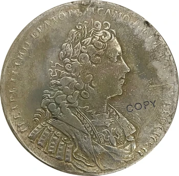 1729 Русия 1 Една рубла Петър II Сребро с Мельхиоровым покритие са подбрани Копирни Монета