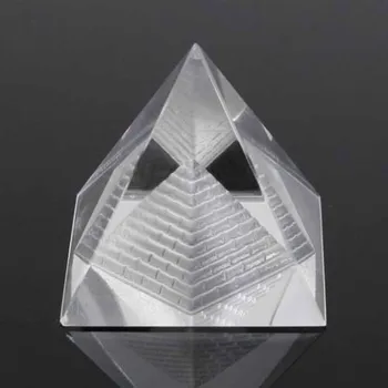 1бр Новият Египетски Прозрачен Кристал Кварцевая Пирамида Украса на Дома Масата Подарък от 40 мм * 40 мм 3