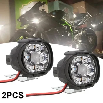 2 елемента Мотоциклетни Светлини с Висока Яркост Водоустойчив Допълнителни Прожектори Скутери Модифицирани Крушки с Ключ 6 Led Лампи