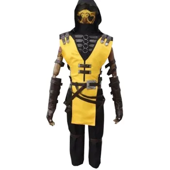 2018 Играта Mortal Kombat X Scorpion Ханзо Хасаши Cosplay възрастен костюм пълен комплект за поръчка на облекло