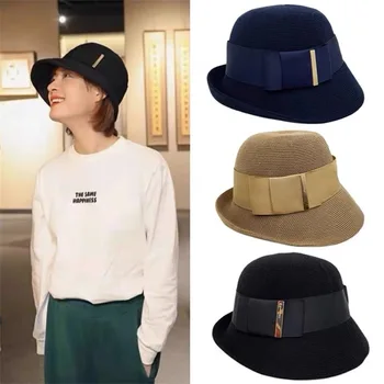 2021 Sun Ли със същия стил вязаная рибарска шапка дамски пролетно-лятна нова сгъваема шапка joker basin шапка