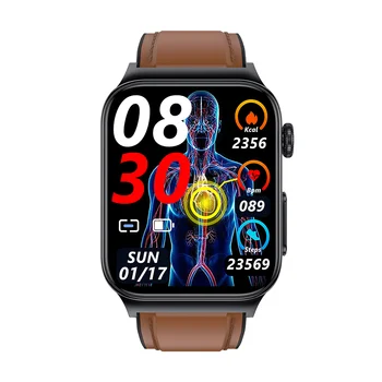 2022 Новите Смарт Часовници с Нивото на Глюкоза в кръвта E500 с Мониторинг на ЕКГ, часовници за измерване на Кръвното Налягане, на телесната Температура, Мъжки Спортни Фитнес-Умен Часовник 4