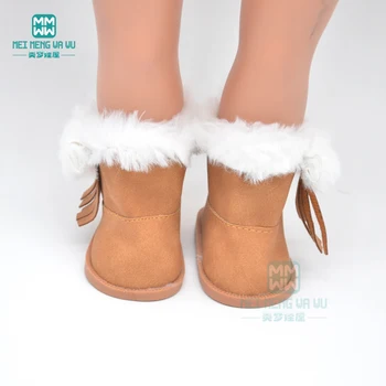 7,5 cm мини-стоп-моушън обувки Розово-червени вълнени ботуши, подходящи за 43 см играчка новородени кукли и американски куклен бебешки аксесоари 1