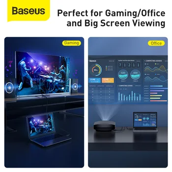 Baseus 4K 60Hz HDMI-Съвместим HD кабел за USB ХЪБ PS4 HD TV Box HDMI 2.0 3D Позлатен конектор за свързване на HDMI-Съвместим кабел 2.0 1
