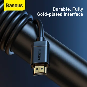 Baseus 4K 60Hz HDMI-Съвместим HD кабел за USB ХЪБ PS4 HD TV Box HDMI 2.0 3D Позлатен конектор за свързване на HDMI-Съвместим кабел 2.0 4