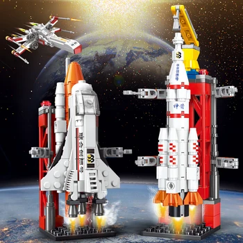 Bibilock 100 + БР Военната Серия Космическа Совалка Ракета Център за Стартиране на Строителни Блокове Забавни Играчки Тухли, Подаръци За Деца, Момчета