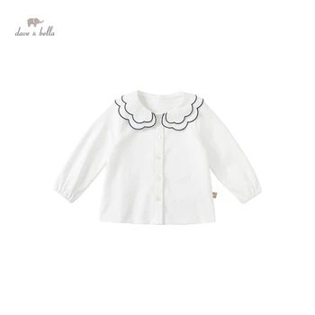 DB20542 дейв bella/ есенните модни обикновена риза за малки момичета, върхове за деца, детски дрехи с високо качество