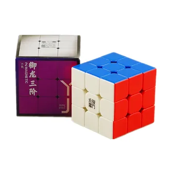 [ECube] YJ Yulong V2 M 3x3 Черно Магистралата Куб без Етикети Yongjun 2 М Магнитен Магически Куб Пъзел Cubo Magico За Деца