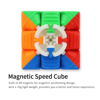 [ECube] YJ Yulong V2 M 3x3 Черно Магистралата Куб без Етикети Yongjun 2 М Магнитен Магически Куб Пъзел Cubo Magico За Деца 3