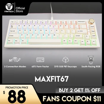 Fantech MAXFIT67 Мини Ръчна Клавиатура Жичен и Безжичен Bluetooth 5,0 с гореща Замяна и PBT 65% Клавиатура За Геймъри с Клавиатура