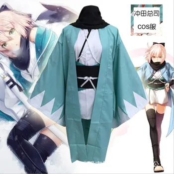 Game Fate/Grand Order Cosplay Okita Souji, Защото Парти за Хелоуин, Защото Висококачествен Японски сладък Костюм кимоно 0