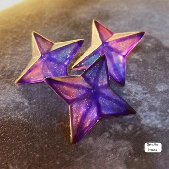 Genshin Impact Card Draw Prop Ръчно изработени 3D Многоцветное Звездното Небе Primogem Masterless Звезден Блясък Украса От Смола Cosplay Фенове Подарък