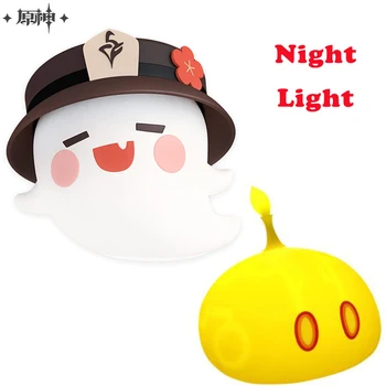 Genshin Impact Rock Тиня Hutao Илюзорен Светлина Декор За Спалня лека нощ Детски Подарък Зареждане Чрез USB Декор За Спалня Led нощна светлина