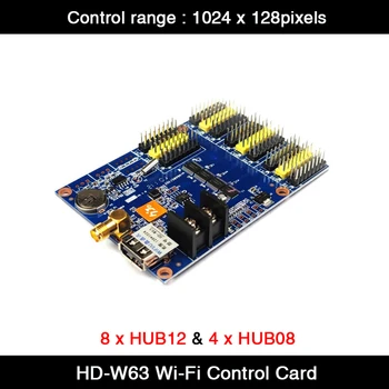 HD-W63 Един и два тона такса за контролер led дисплей USB / wi-fi, товароподемност 1024 x 128 пиксела, 8 x HUB12 / 4 x HUB08