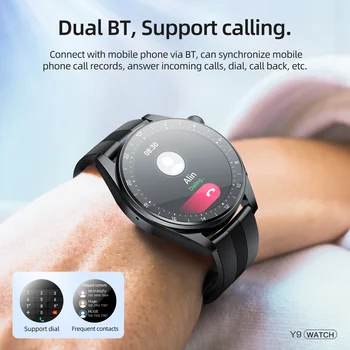 Hoco Y9 Смарт Часовници Bluetooth Предизвикателство 1,32 Инча 360*360 Разрешение 3.5 D Сензорен Екран IP68 Водоустойчив Монитор на Сърдечната Честота Спортни Часовници 1