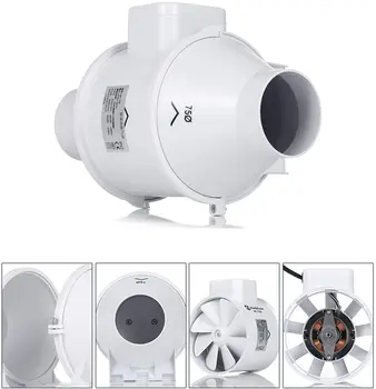 Hon & Guan 3-инчов Канален Вентилатор, Високо Вграден Вентилатор, Система за Вентилация със Смесен Поток, Вентилатор за Баня, Кухня, Отглеждане 1