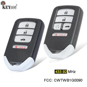 KEYECU 433,92 Mhz 4A FCC ID: CWTWB1G0090 Подмяна на 4 И 5 на Бутоните на Дистанционното на автомобилния Ключодържател за Honda Accord 2018 2019 2020 2021