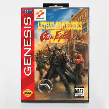Lethal Enforcers 2 Gunfighters Опакован Версия 16-битова игра на карти MD За Sega MegaDrive Sega Genesis System