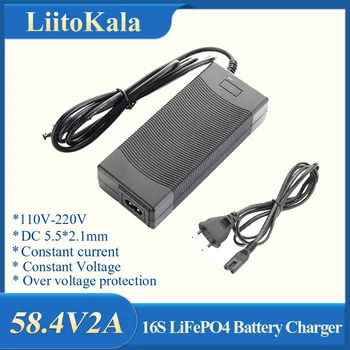 LiitoKala 48 2A LiFePO4 зарядно устройство 58,4 В 2A 100-240 vdc LiFePO4 Зарядно Устройство За 16 S 24 В LiFePO4 Акумулаторна батерия 0