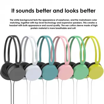 RYRA 3,5 мм Слушалки с Кабел, Цветни Преносими Слушалки Ергономични Слушалки Висока разделителна способност, Аудио Компютърни Аксесоари