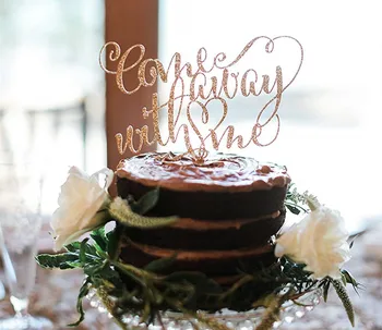 Topper за сватбената торта - Ела с мен - Елегантен Романтична Плаващ topper за пътуване - Брилянтен Сватбена торта и торта за годеж
