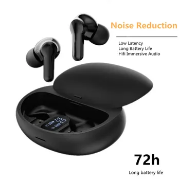 TWS Безжични слушалки Bluetooth5.3 с шумопотискане Слушалки Водоустойчиви Спортни Сензорни Слот Слушалки Hi-FI HD Разговор В режим на дълги периоди на изчакване