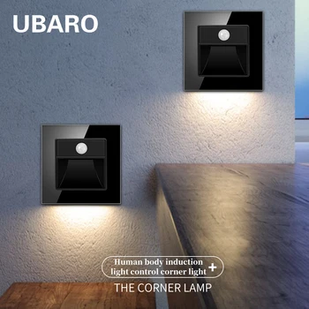 UBARO Панел от Закалено Стъкло, с монтиран на стената Сензор за Светлина Балкон Коридори, Стълби Въвеждане на Човешкото Тяло PIR Движение Led Стъпка Лампа Ac100-240V