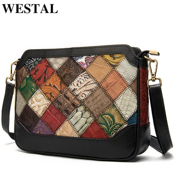 WESTAL 100% чанта на рамото за жени, чанта, изработена от естествена кожа, чанти през рамо, малки чанти-незабавни посланици, женската чанта, основната 089