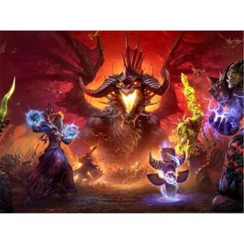World Of Warcraft направи си САМ 3D Пълна Диамантена Бродерия Диамантена Живопис Диамантена Мозайка Пълен Комплект Коледен Подарък за Декор на Стената