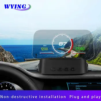 WYING Огледало C2 Авто HUD Централен Дисплей GPS Навигация OBD2 Скенер Бордови компютър, Bluetooth Проекция за измерване на скоростта