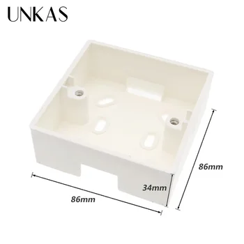 Външна монтажна кутия UNKAS 86 мм * 86 мм * 34 мм стандартен сензорен прекъсвач и контакти 86 мм се Прилагат за всички разпоредби на повърхността на стената 4