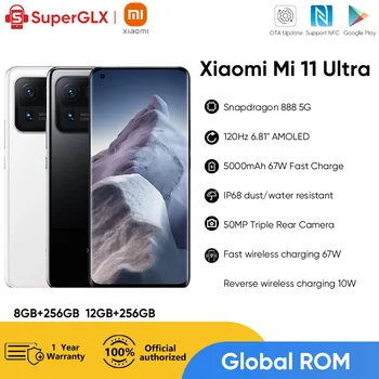 Глобалната вградена памет Xiaomi Mi 11 Ultra 5G Смартфон 2K AMOLED Екран, Snapdragon 888 Восьмиядерный 67 W Бързо зареждане на 50 Mp Тройната Камера, NFC