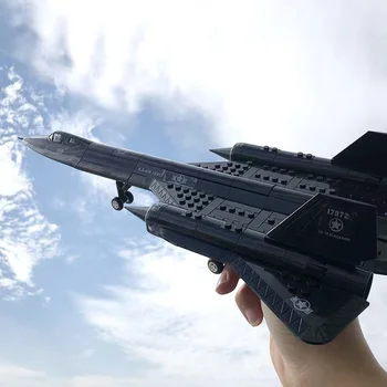 Градивните елементи на Военно Оръжие Тухли SR-71 Blackbird Разузнавателен Самолет Модел Детски Играчки Градивен елемент Подарък