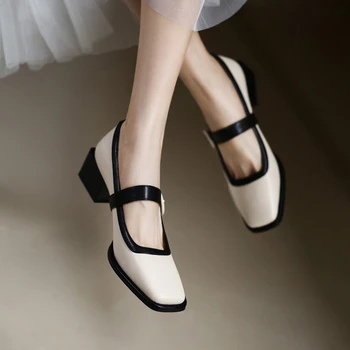 Дамски обувки 2022 г., Нова Мода, Дишащи Обувки Mary Jane, с отворен гръб в ретро стил, Удобни Обувки На платформа с мека подметка, Zapatos De Mujer