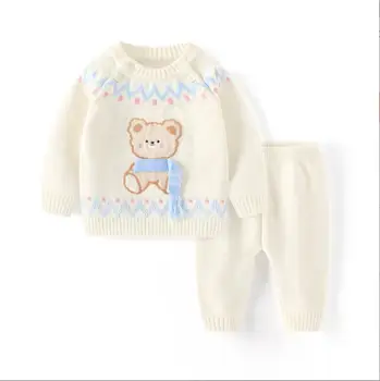 Детски комплект пуловери в контрастен цвят 5