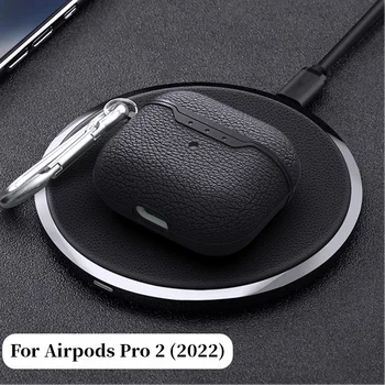 За Airpods Pro Gen 2 2022 Калъф С Карабинер Текстура Личи Безжичен Калъф За слушалки Калъф за слушалки Funda на Корпуса За Airpods 3 Pro 2