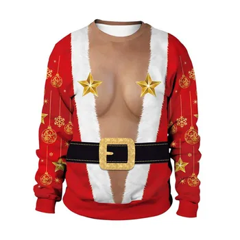 За Мъжете WomenDog Грозен Коледен Пуловер С 3D Забавно Принтом, Коледни Пуловери, Жилетки, Блузи, Пуловер, Празнична Парти, Коледно Hoody 4