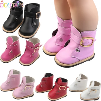 Кукла Talk 18 инча Американската кукла обувки, ботуши нови висококачествени Розови бели ботуши bjd 1/6 1/3 обувки Кукла Момиче Обувки Аксесоар