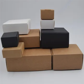 малки бели кутии за сапун, хартия, черна кутия за бижута, изработени от крафт-хартия, квадратни кафяви подаръци, опаковки, кутии