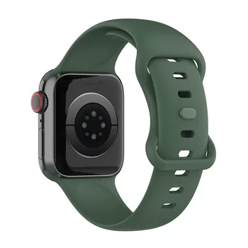 Мек силиконов ремък за Apple Watch Серия 7 6 5 4 3 2 SE 38 мм 44 мм Гумена Каишка за часовник iWatch 7 6 5 40 мм 42 мм 41 мм 45 мм 4