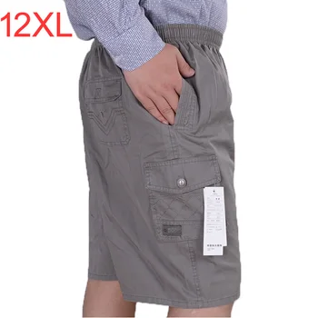 Мъжки летни ежедневни Панталони големи размери, по-големи размери, свободни памучни гащета среден размер 7XL 6XL 8XL, Големи размери, 11XL 12XL, мъжки къси панталони 0
