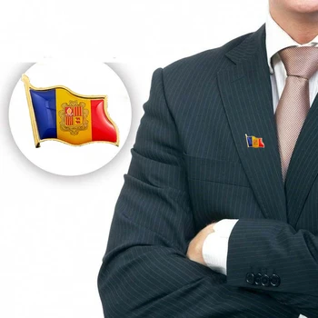 Национален Златно знаме на Андора Игли За Ревери, Щипки За вратовръзки, Аксесоари За Украса 2